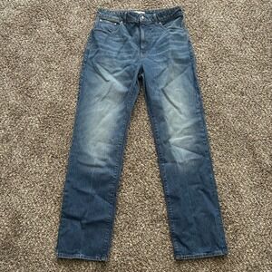 Madewell Women's 30T Curvy Longline Straight Blue Denim Jeans